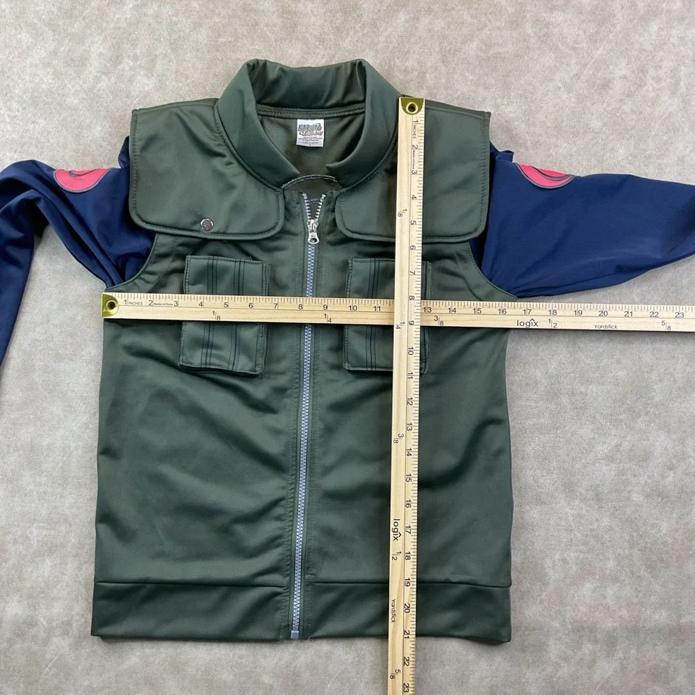 Naruto Shippuden Track Jacket Boys Sz L Anime Cosplay Zip Up Green Y2K Spirit
